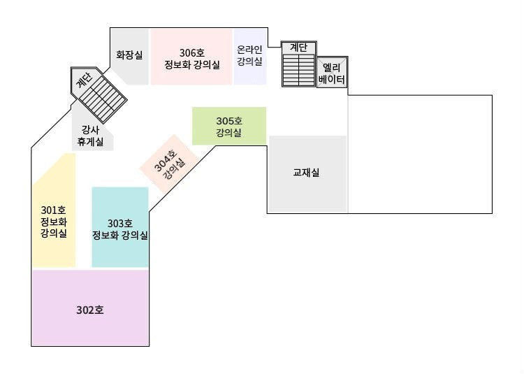 301호정보화강의실,302호,303호정보화강의실,305호강의실,온라인강의실,306호정보화강의실,304호강의실